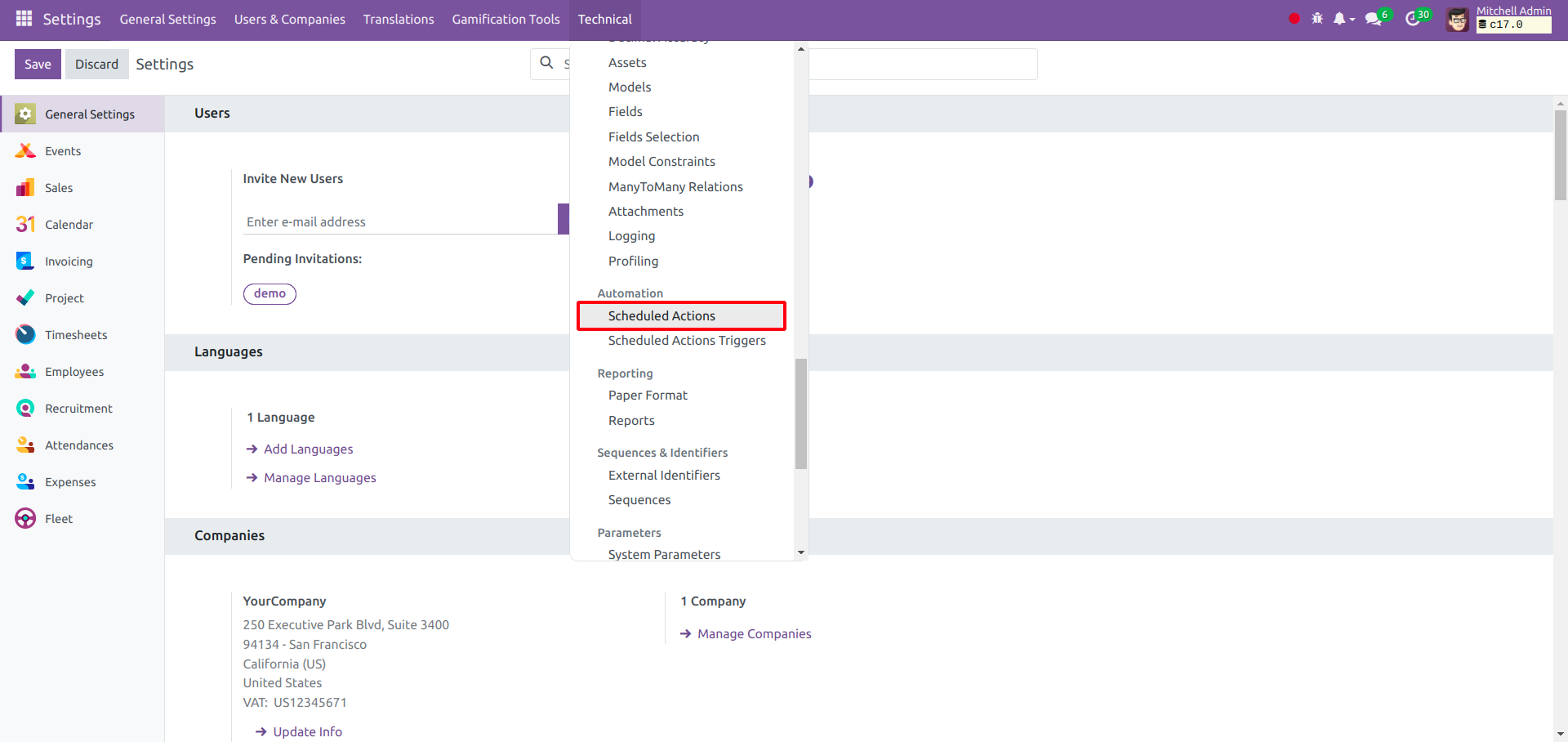 How to Configure Scheduled Actions in Odoo 17-cybrosys