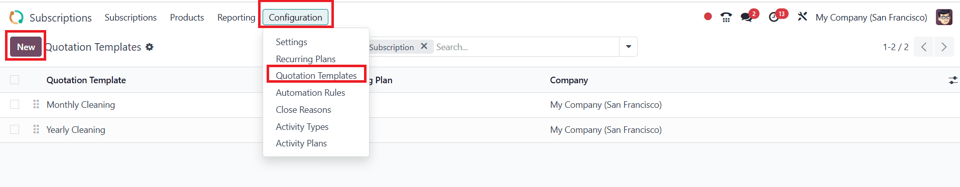 How to Configure Subscription Template in Odoo 18-cybrosys
