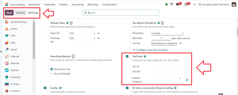 How to Configure Tax Cloud in Odoo 17 Accounting-cybrosys