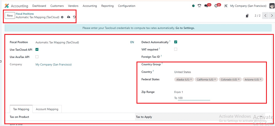 How to Configure Tax Cloud in Odoo 17 Accounting-cybrosys