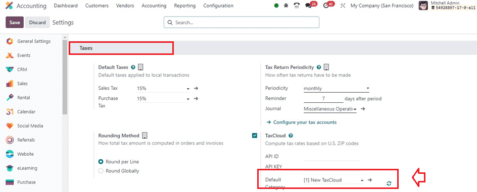 How to Configure Tax Cloud in Odoo 17 Accounting-cybrosys