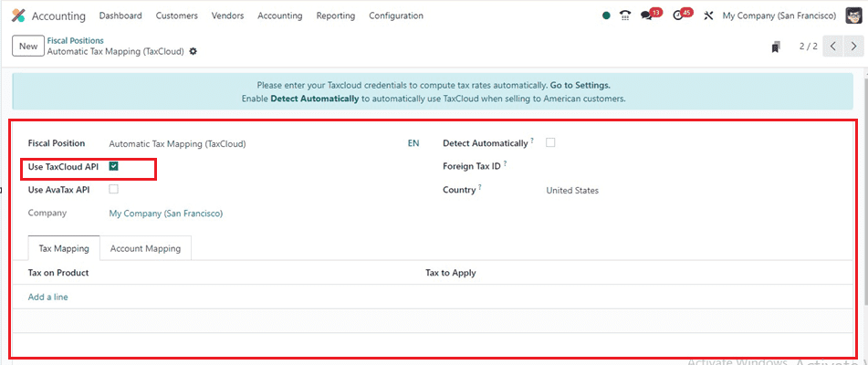 How to Configure Tax Cloud in Odoo 17 Accounting-cybrosys