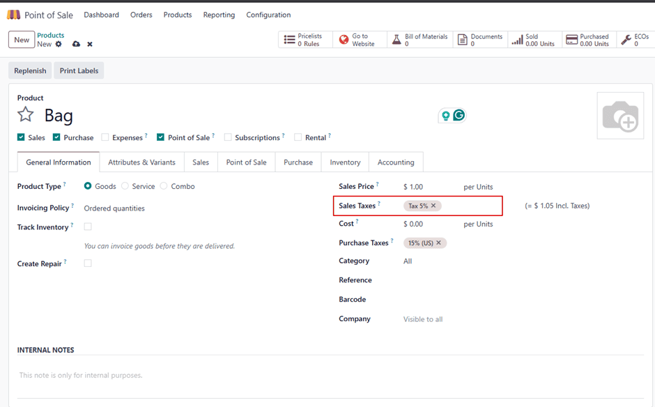 How to Configure Taxes in Odoo 18 Point of Sale-cybrosys