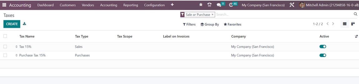 How to Configure Taxes With Odoo 16 Accounting App-cybrosys