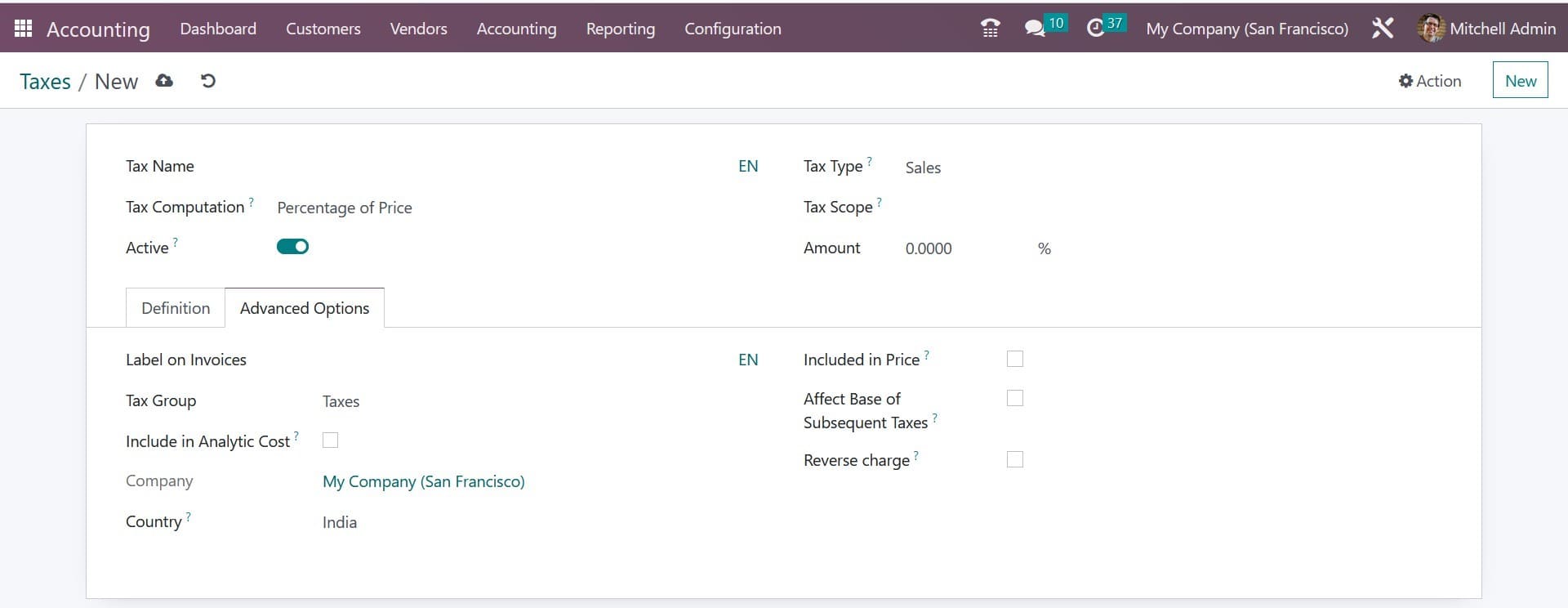 How to Configure Taxes With Odoo 16 Accounting App-cybrosys