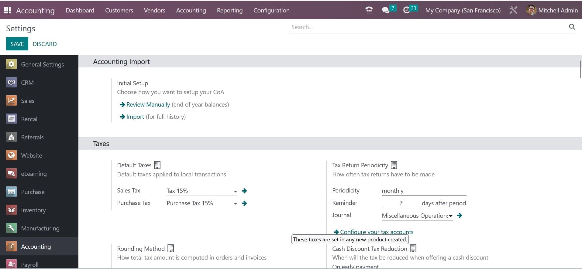 How to Configure Taxes With Odoo 16 Accounting App-cybrosys