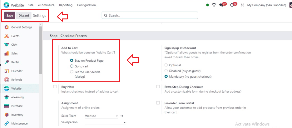 How to Configure the Checkout Process of Guests in Odoo 17 Website App-cybrosys