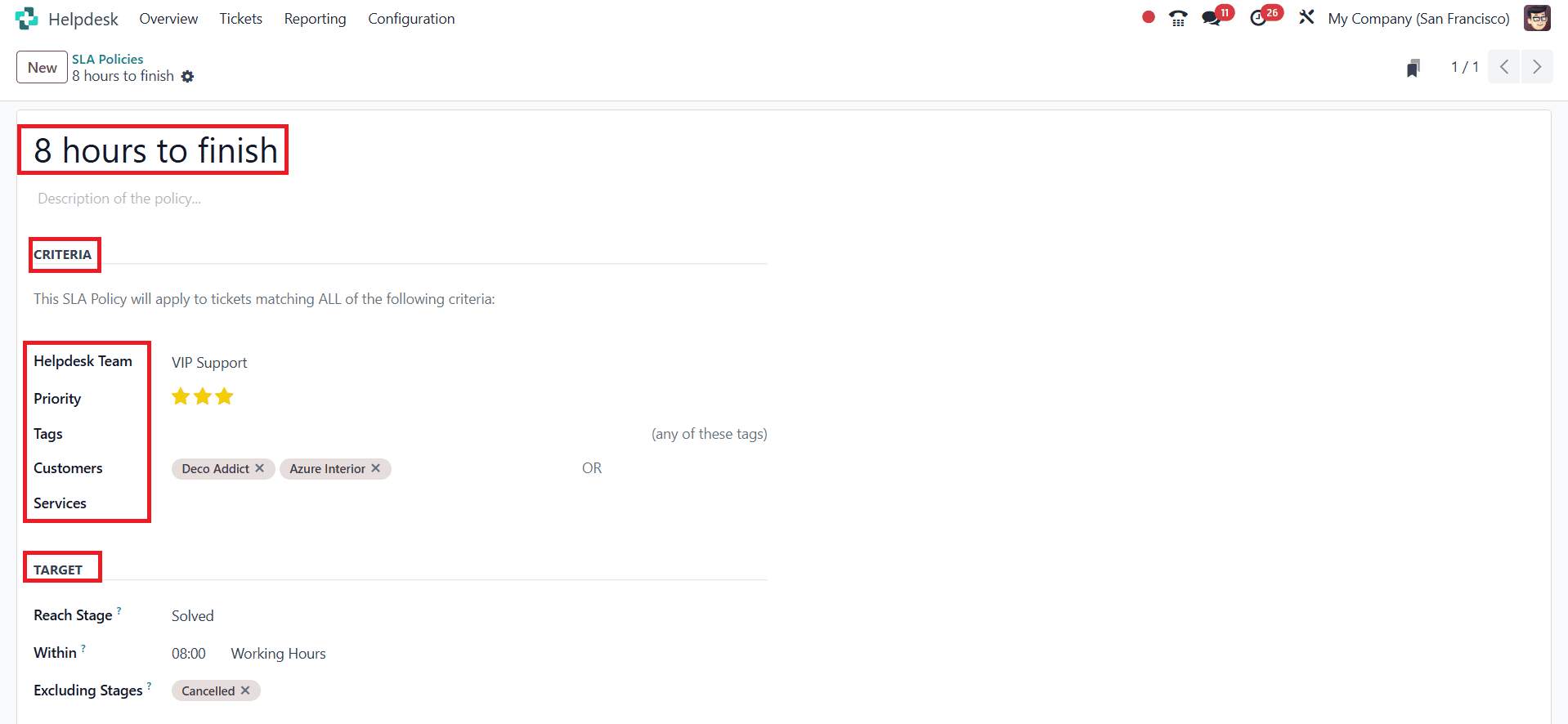 How to configure the SLA Policy in Odoo 18 Helpdesk-cybrosys