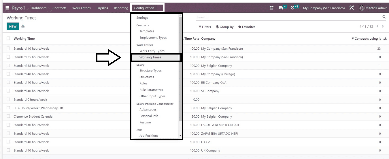 How to Configure the Working Time of Employees in Odoo 16 Payroll-cybrosys