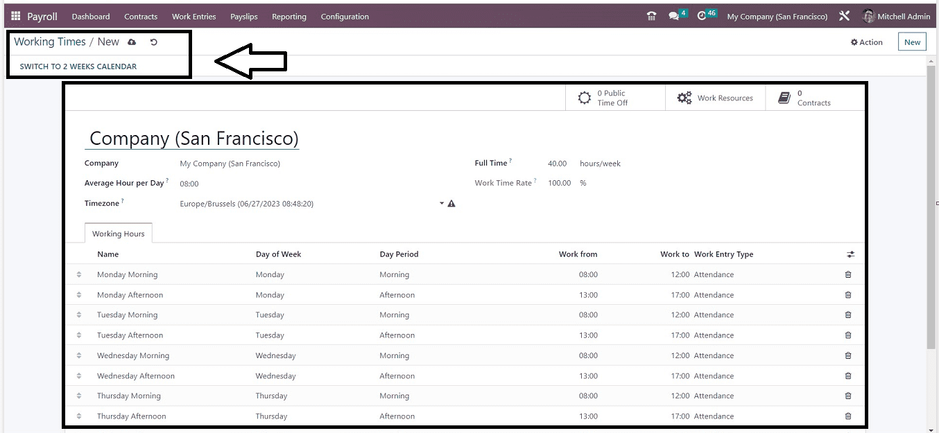 How to Configure the Working Time of Employees in Odoo 16 Payroll-cybrosys