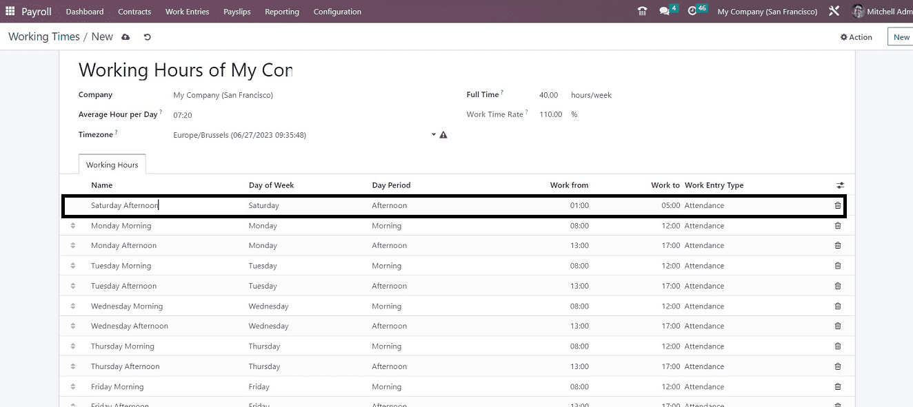 How to Configure the Working Time of Employees in Odoo 16 Payroll-cybrosys