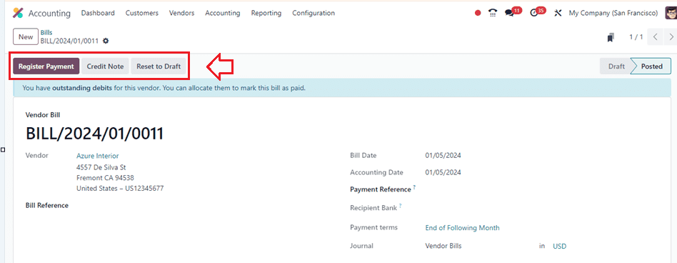 How to Configure Vendor Bills & Payments Management in Odoo 17 Accounting-cybrosys