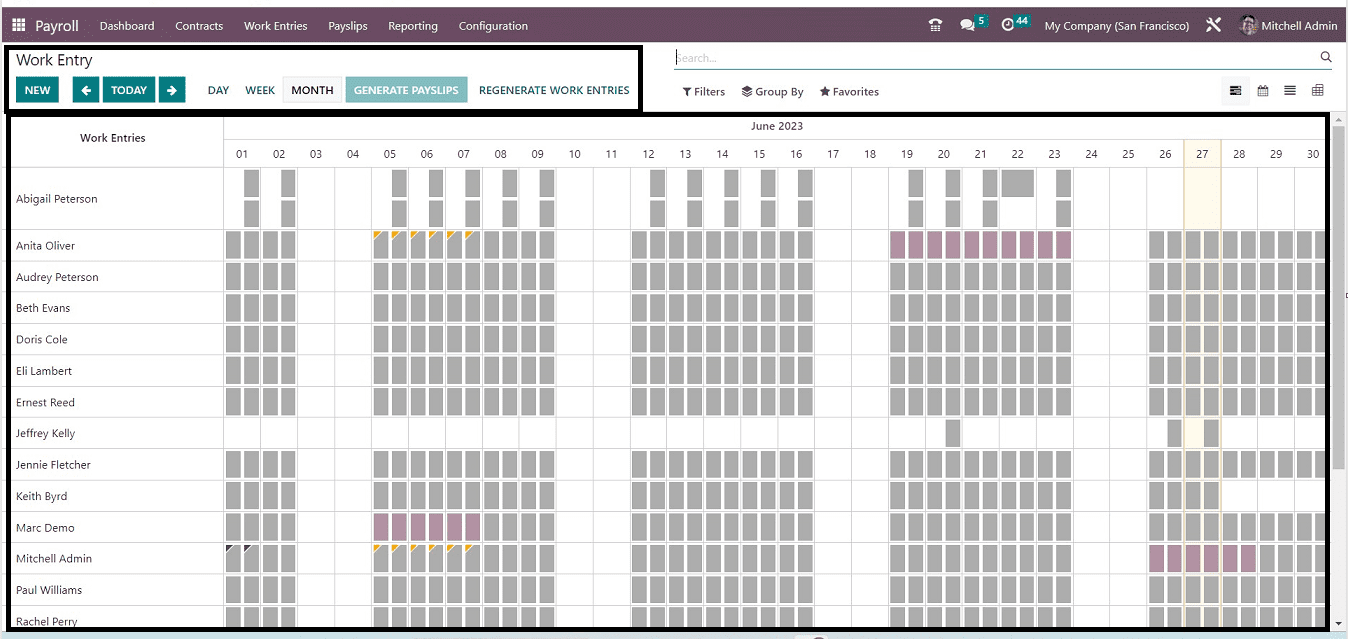 How to Configure Work Entries & Conflicts in Odoo 16 Payroll-cybrosys