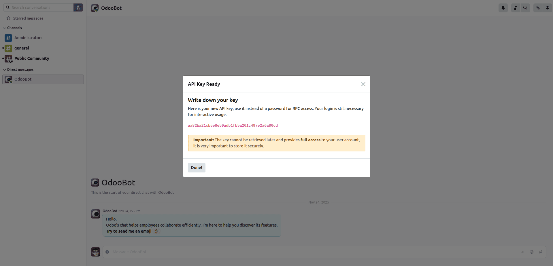 How to Connect With Odoo 19 Using API Key-cybrosys