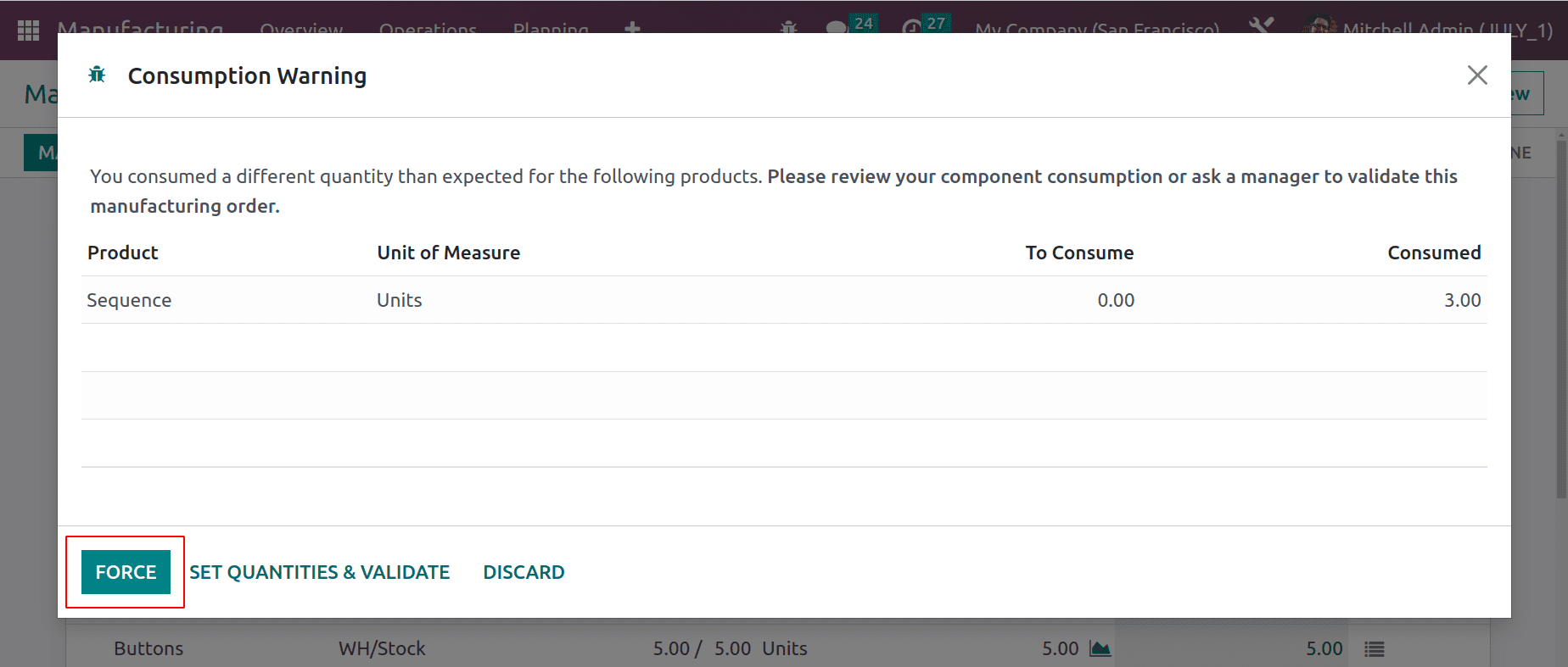 How to Control Material Consumption in Odoo 16 Manufacturing App-cybrosys