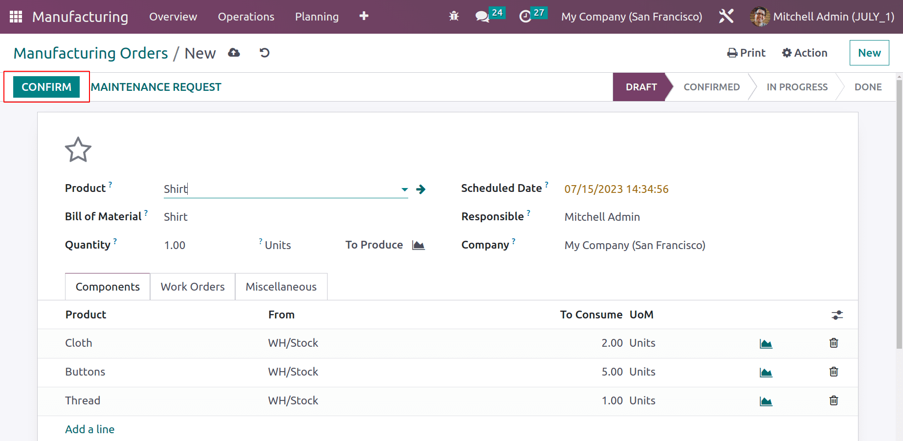 How to Control Material Consumption in Odoo 16 Manufacturing App-cybrosys