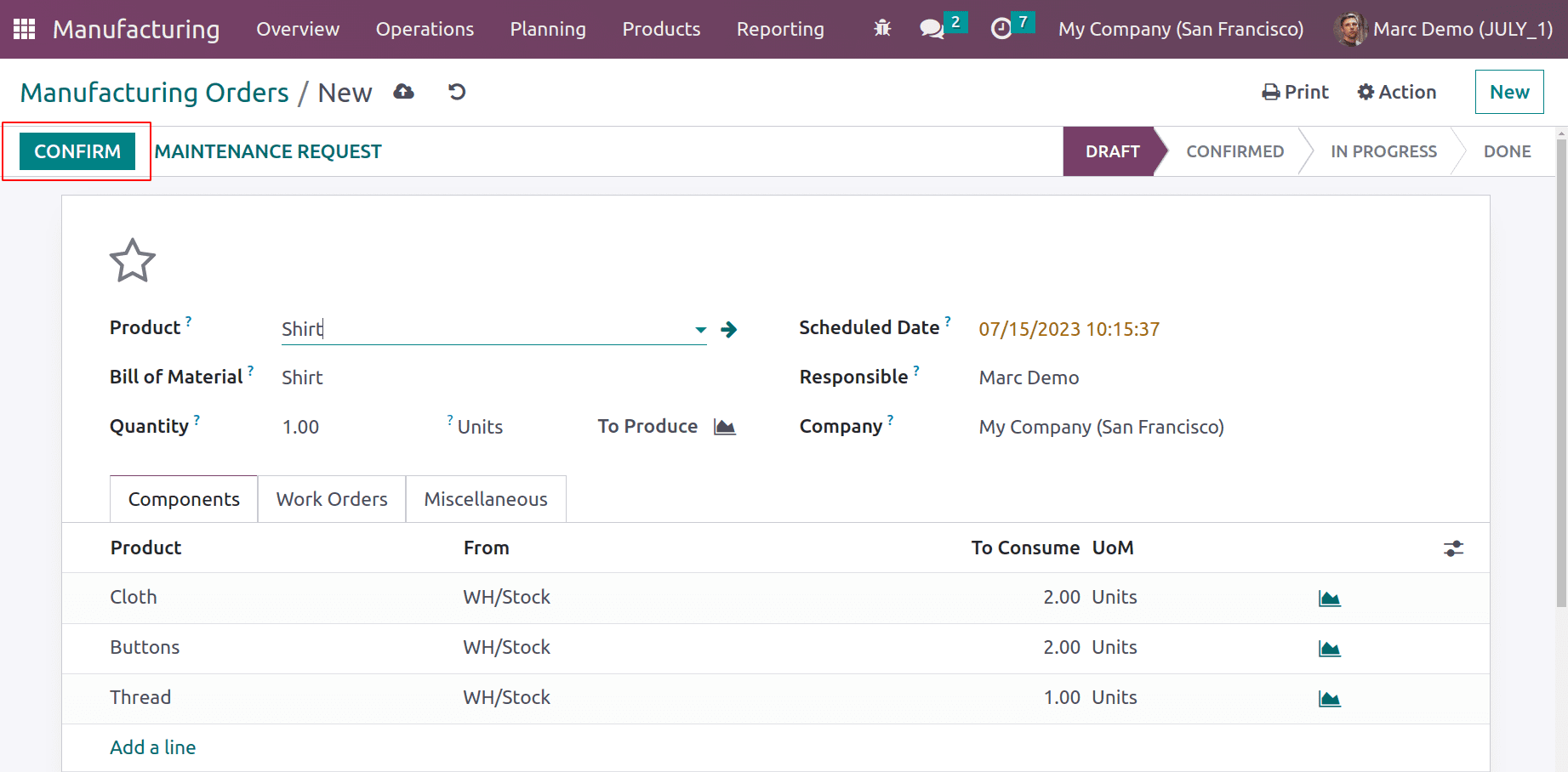 How to Control Material Consumption in Odoo 16 Manufacturing App-cybrosys