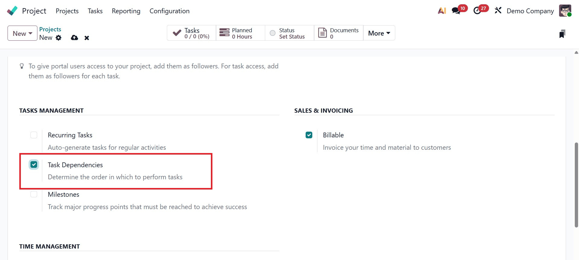 How to Control Task Sequence with Dependencies in Odoo 19 Project-cybrosys