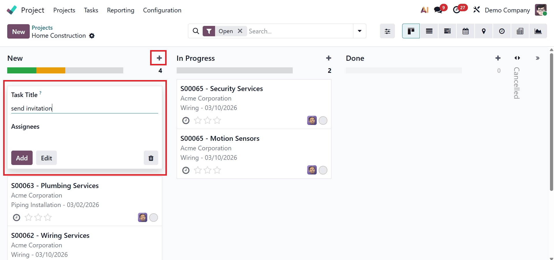 How to Control Task Sequence with Dependencies in Odoo 19 Project-cybrosys