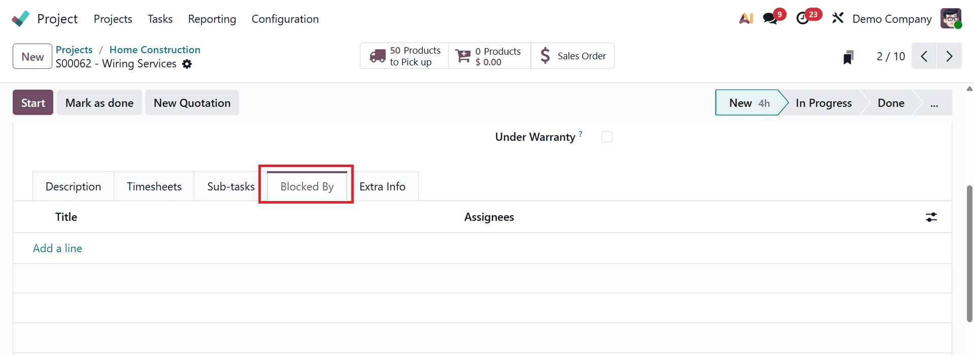 How to Control Task Sequence with Dependencies in Odoo 19 Project-cybrosys