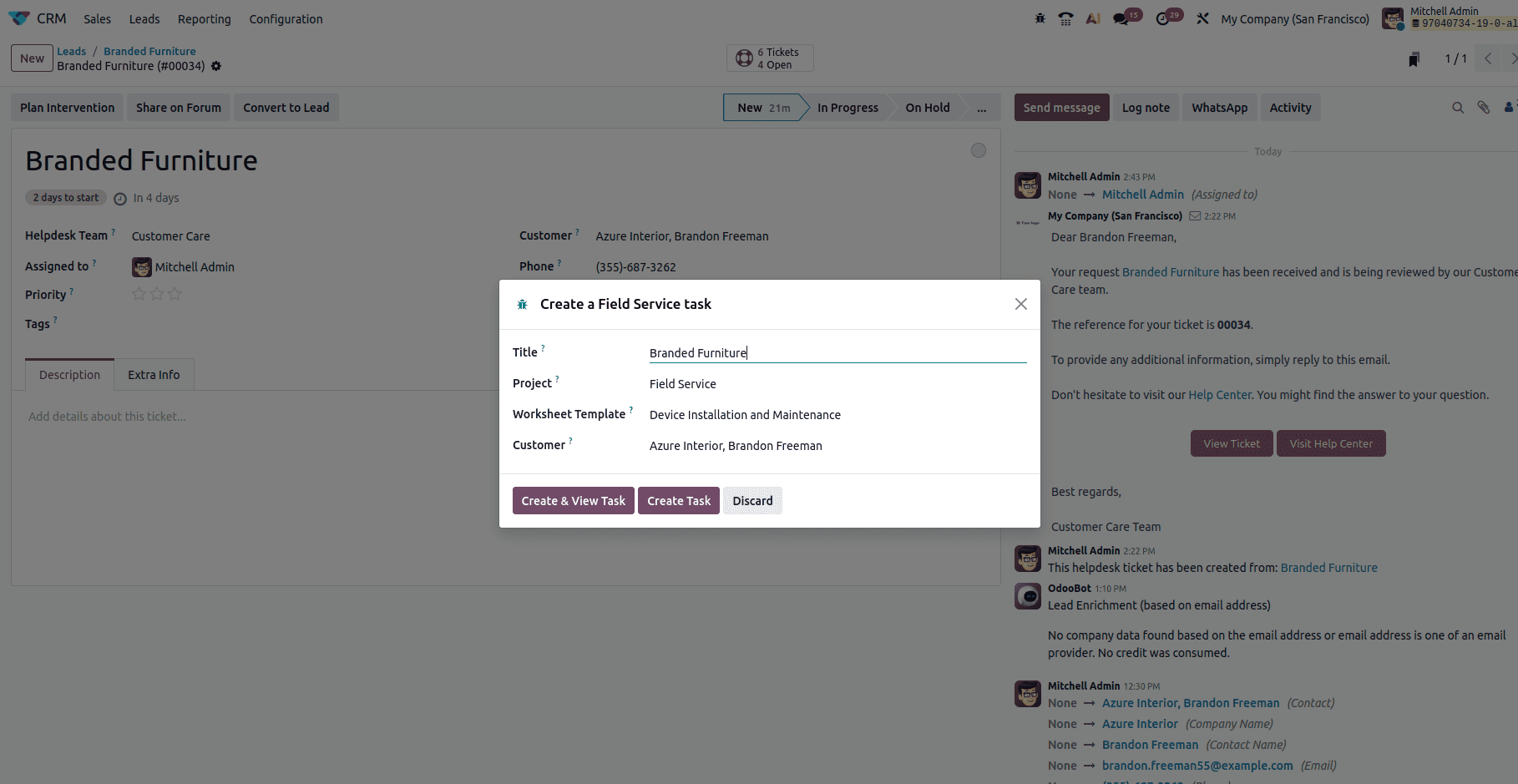 How to Convert Leads into Tickets using Odoo 19 CRM-cybrosys