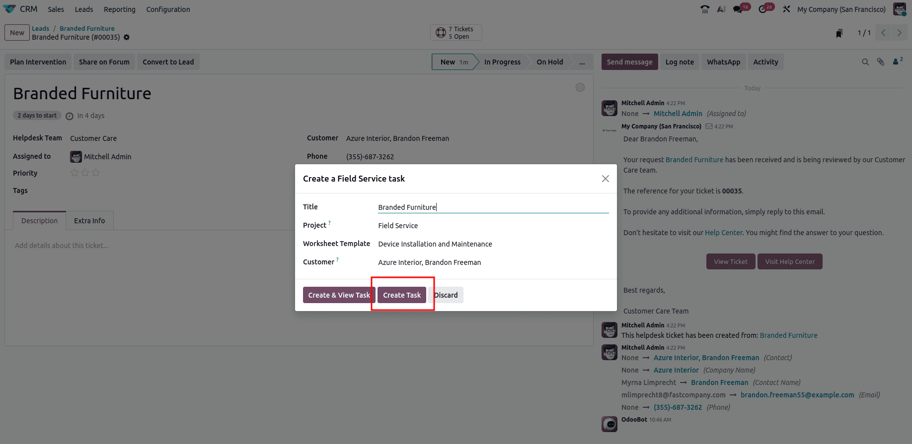 How to Convert Leads into Tickets using Odoo 19 CRM-cybrosys