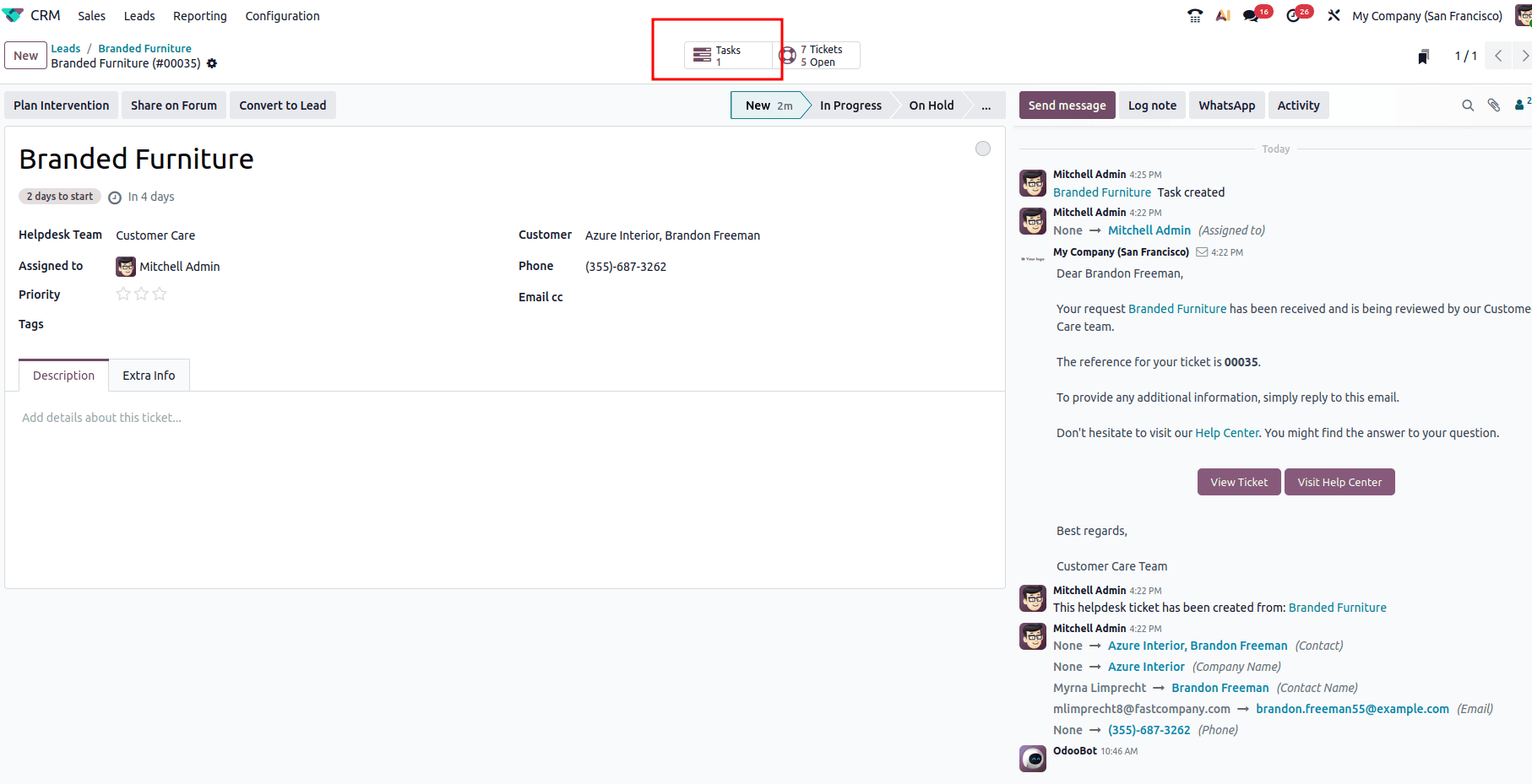 How to Convert Leads into Tickets using Odoo 19 CRM-cybrosys