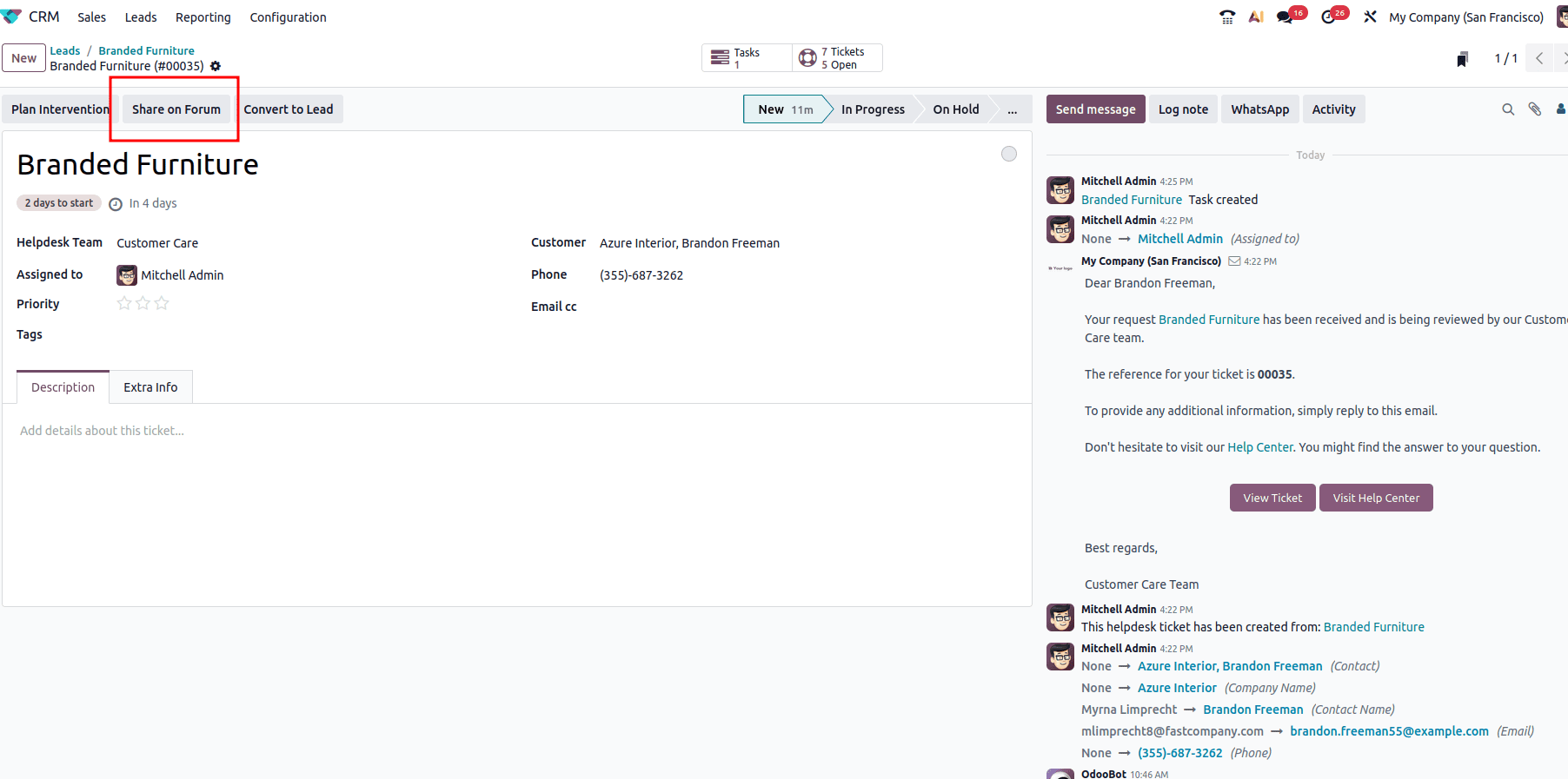 How to Convert Leads into Tickets using Odoo 19 CRM-cybrosys