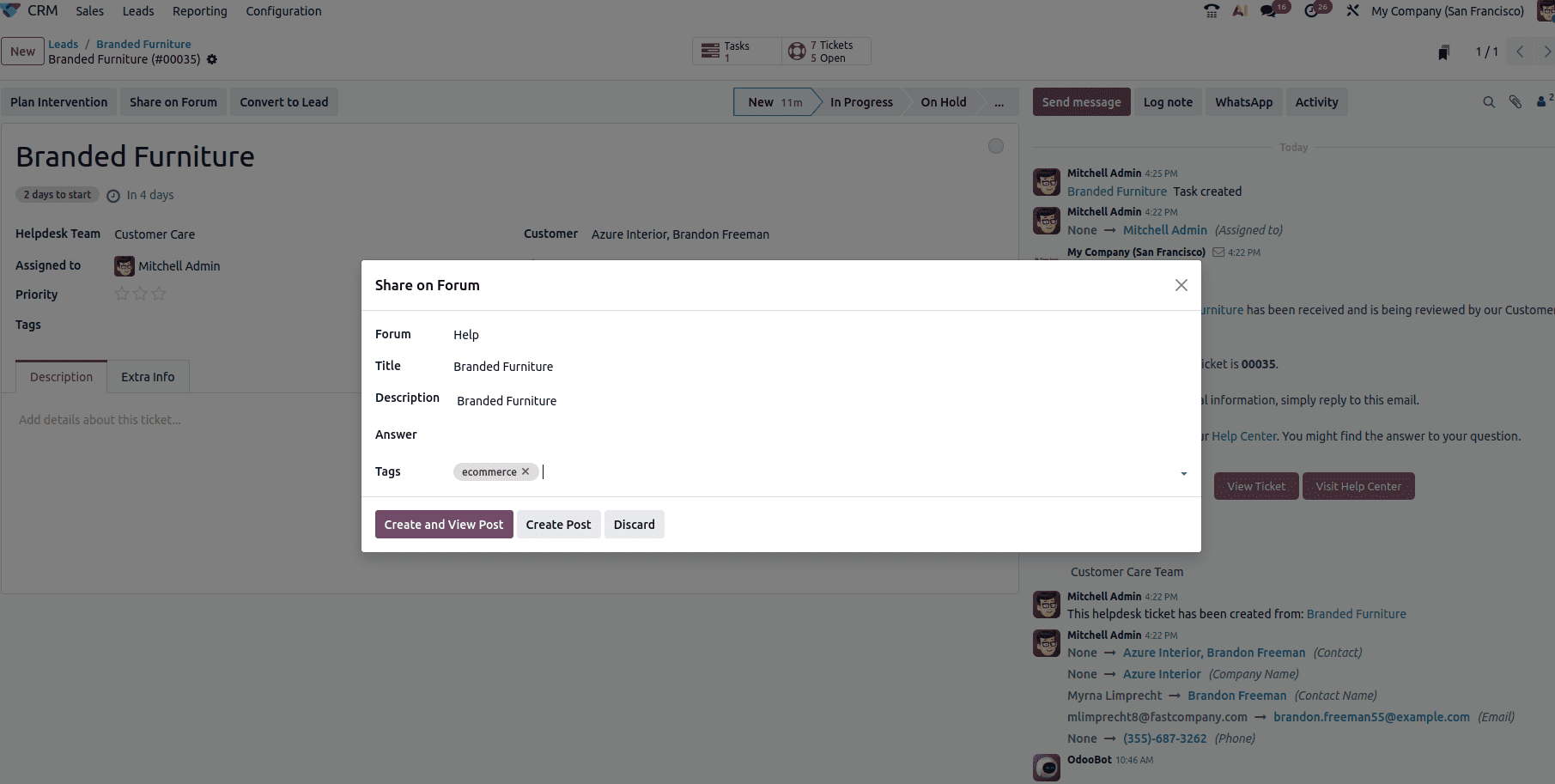 How to Convert Leads into Tickets using Odoo 19 CRM-cybrosys