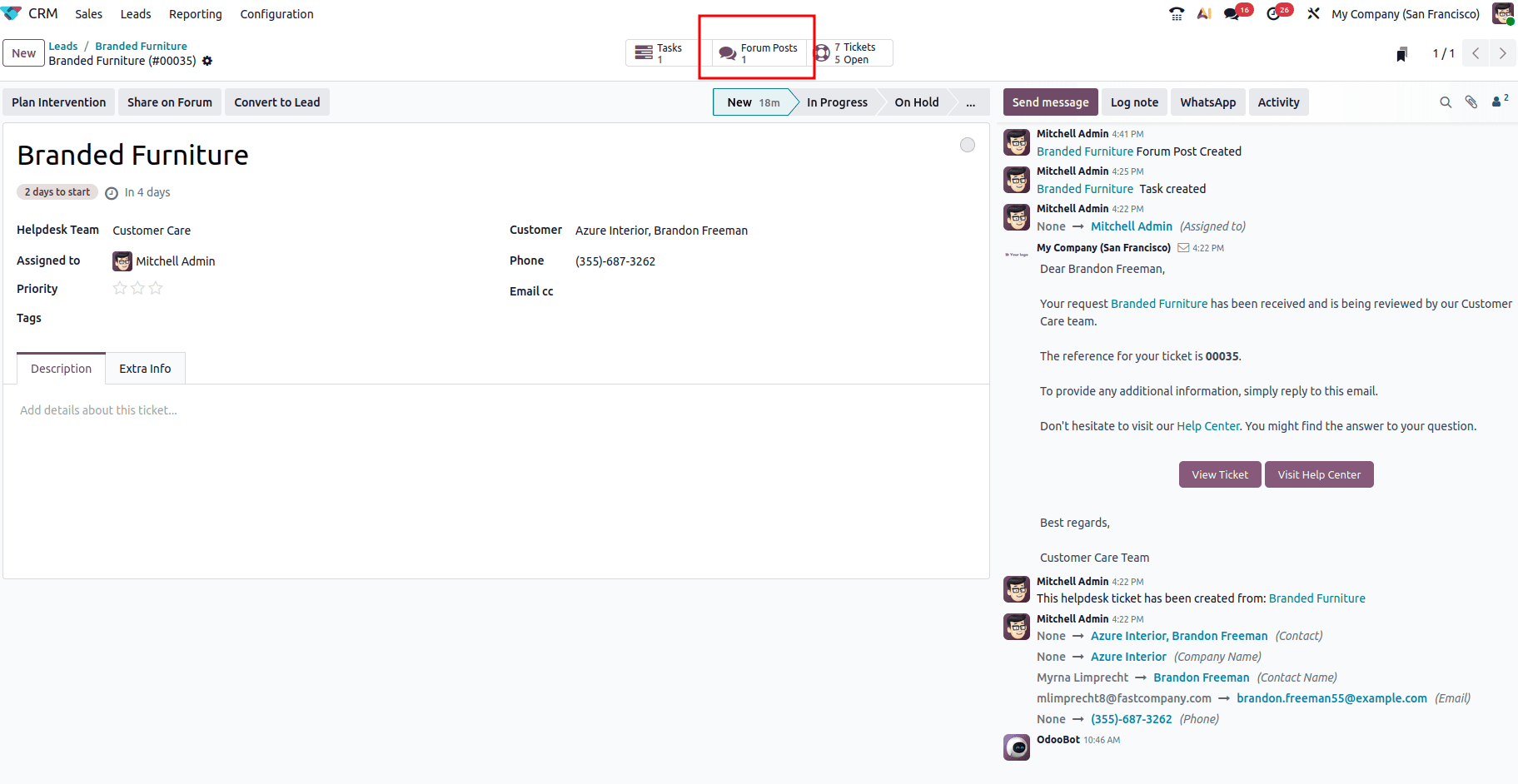 How to Convert Leads into Tickets using Odoo 19 CRM-cybrosys