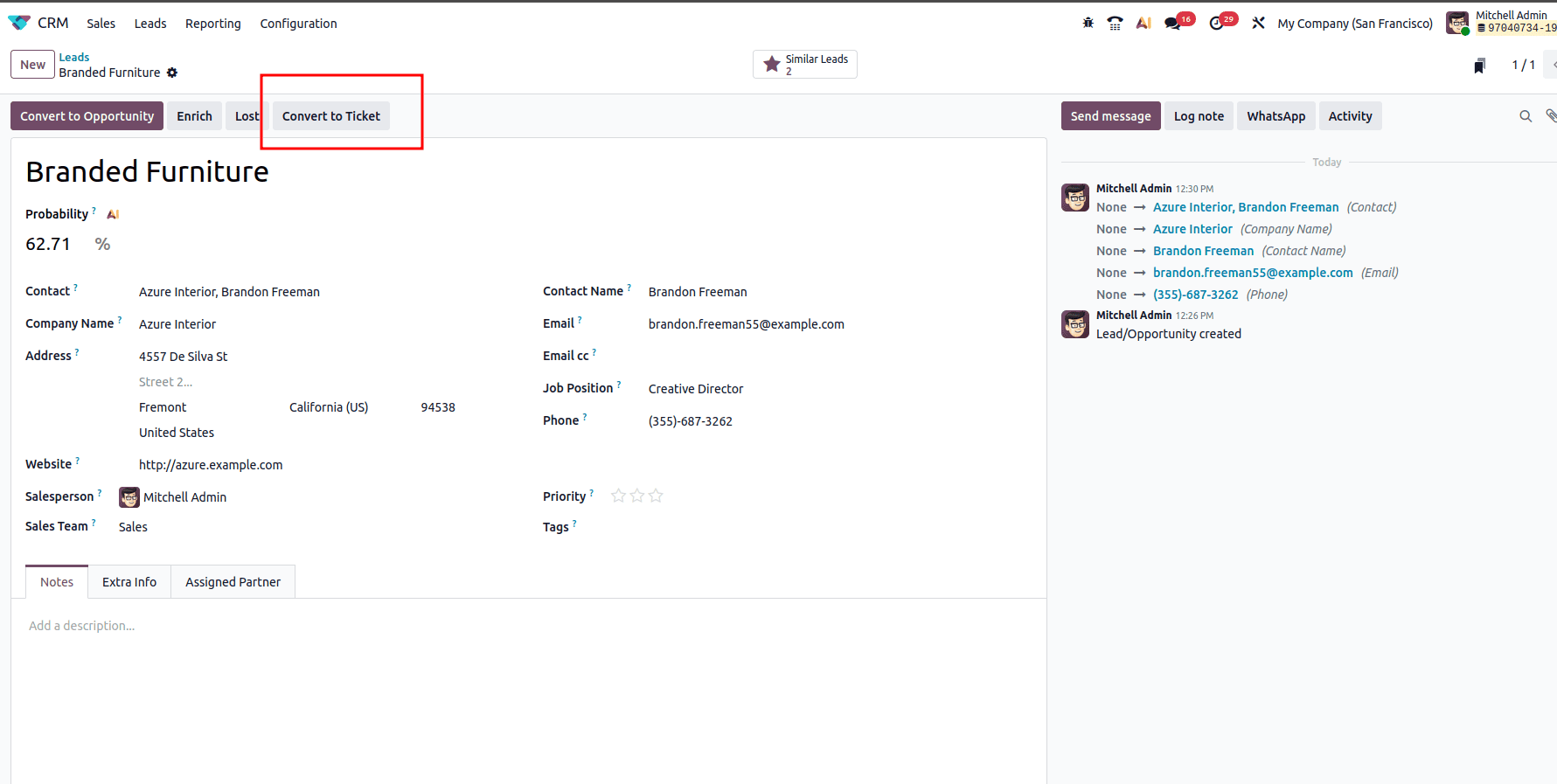 How to Convert Leads into Tickets using Odoo 19 CRM-cybrosys