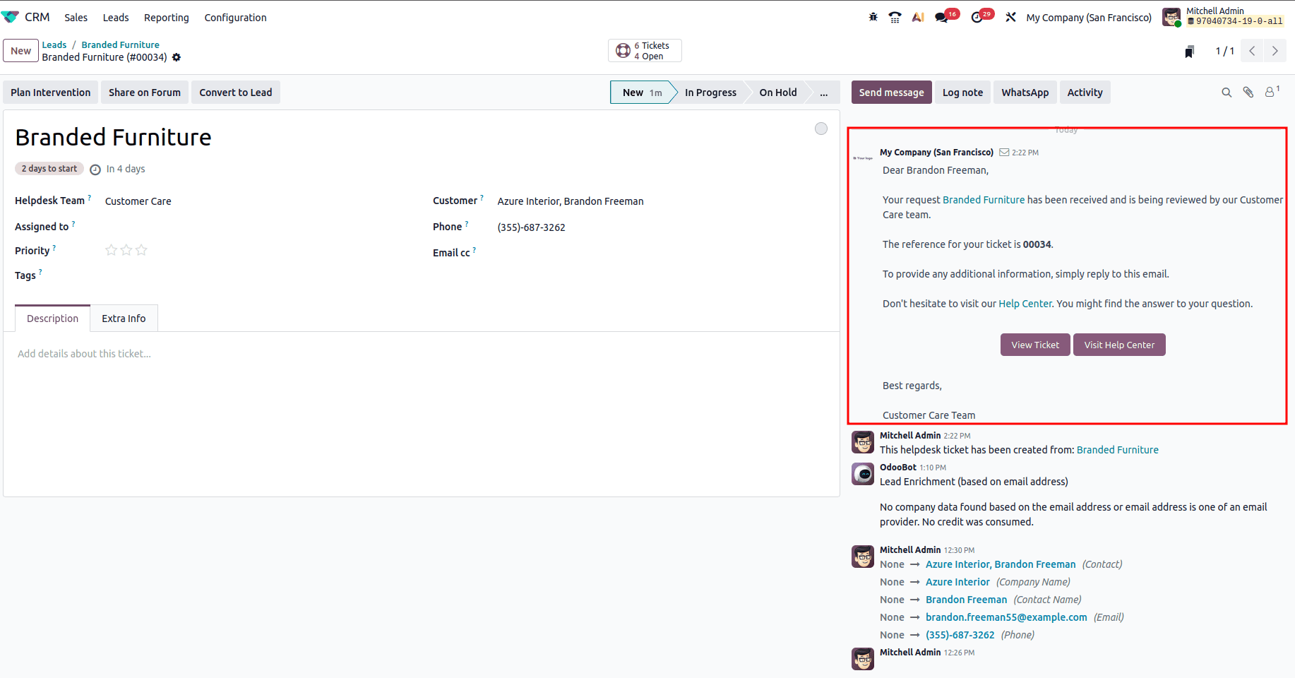 How to Convert Leads into Tickets using Odoo 19 CRM-cybrosys