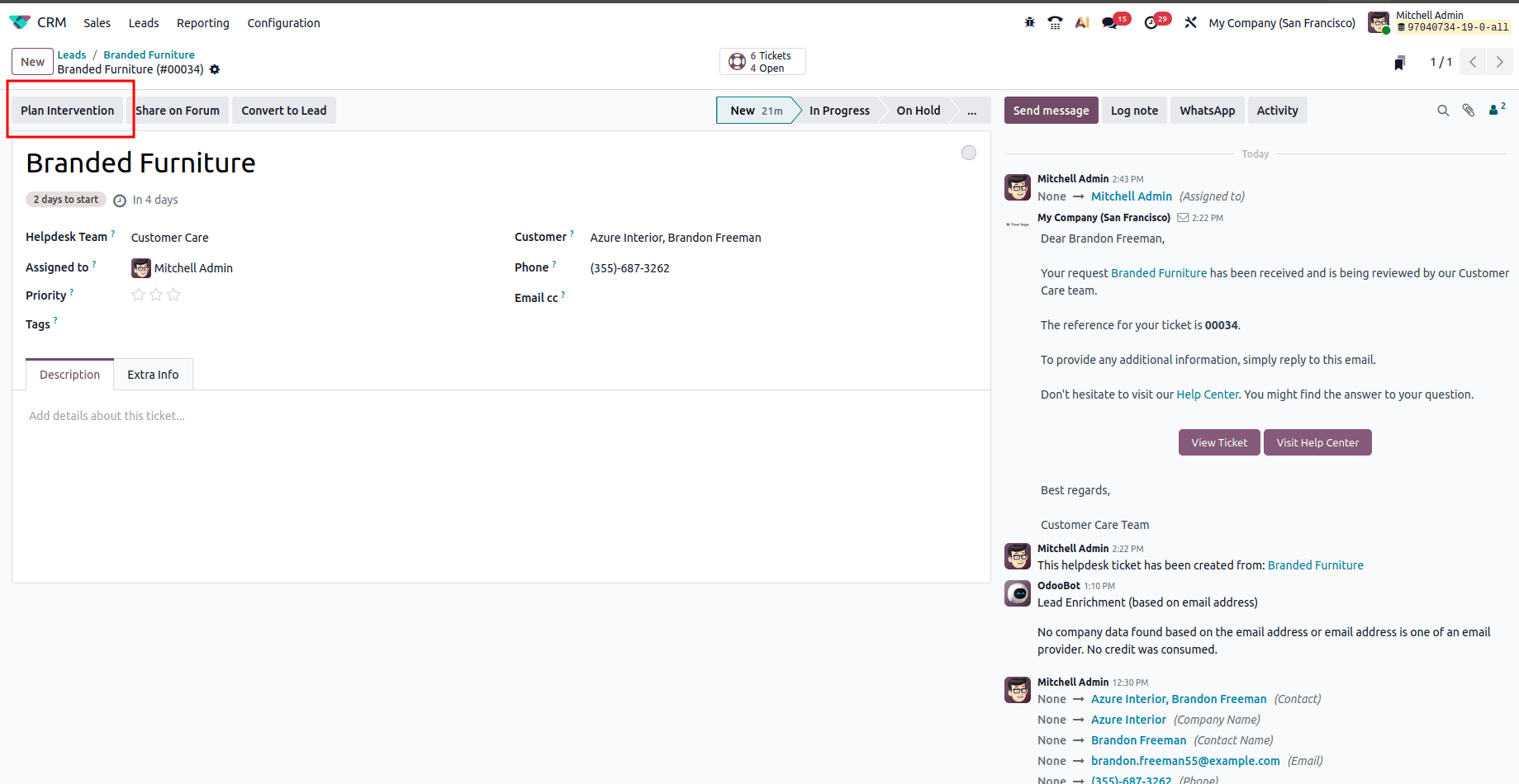 How to Convert Leads into Tickets using Odoo 19 CRM-cybrosys