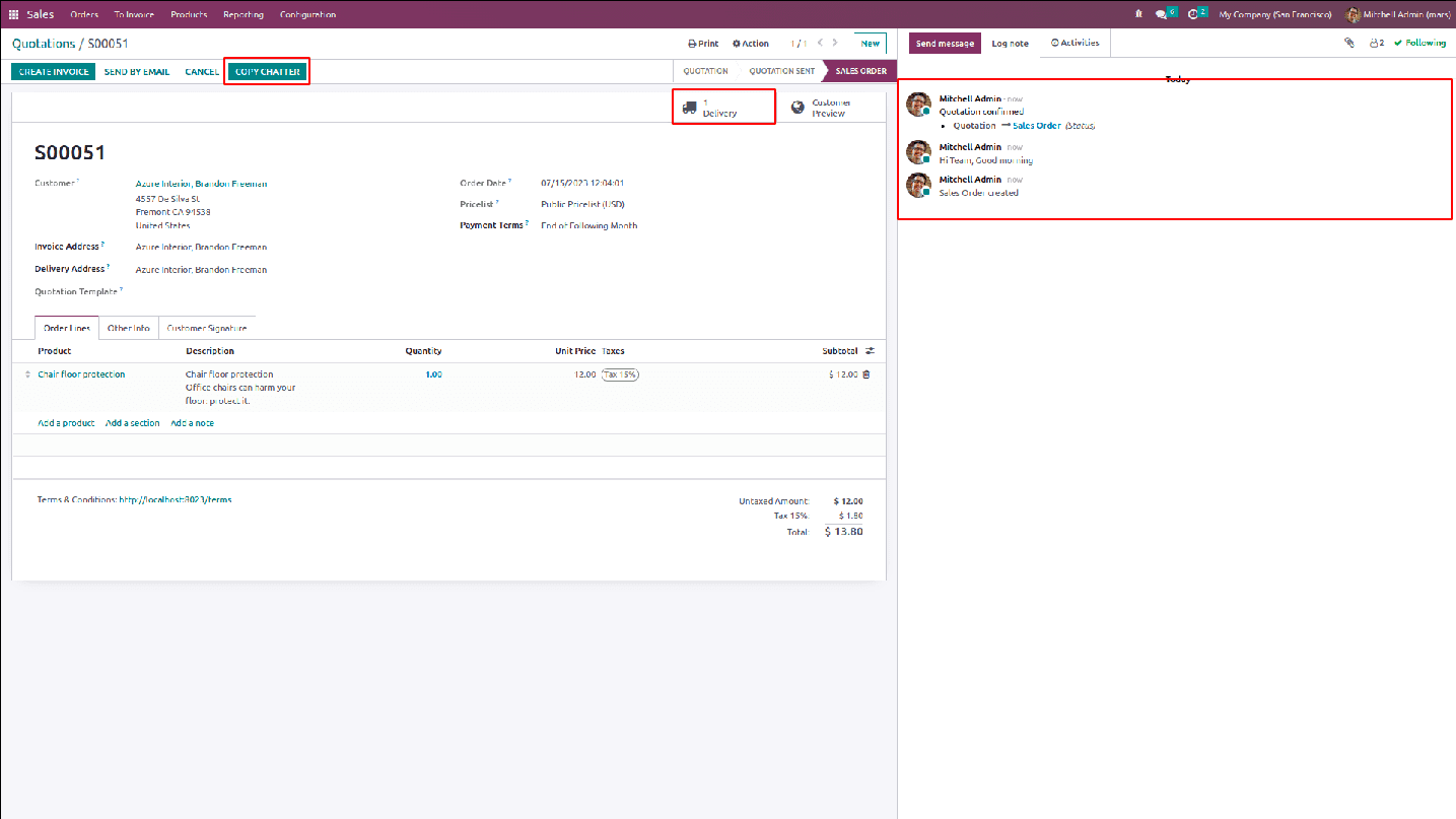 How to Copy a Chatter History From Sales to Delivery in Odoo 16-cybrosys