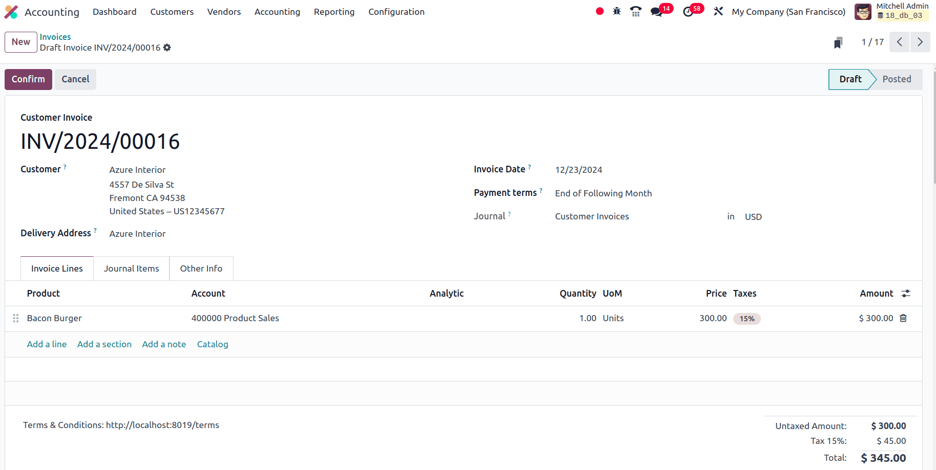 How to Create a Customer Invoice in Odoo 18 Accounting-cybrosys