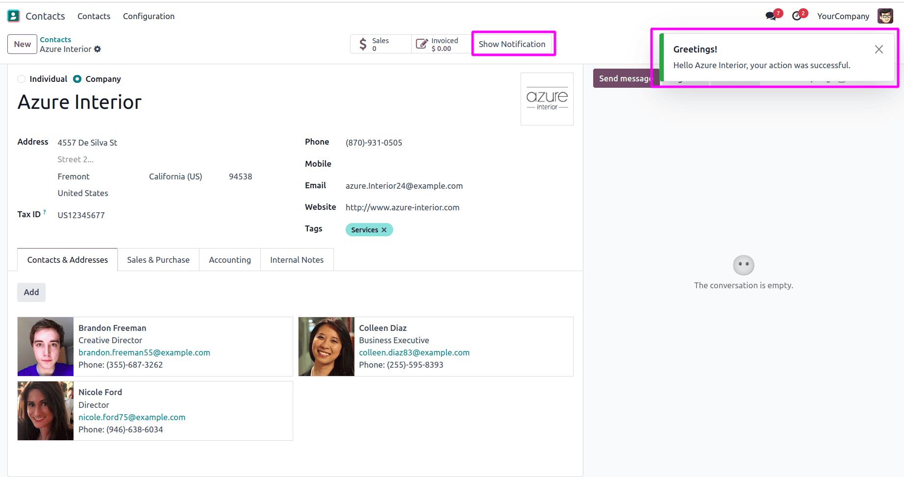 How to Create a Display Notification in Odoo 18-cybrosys