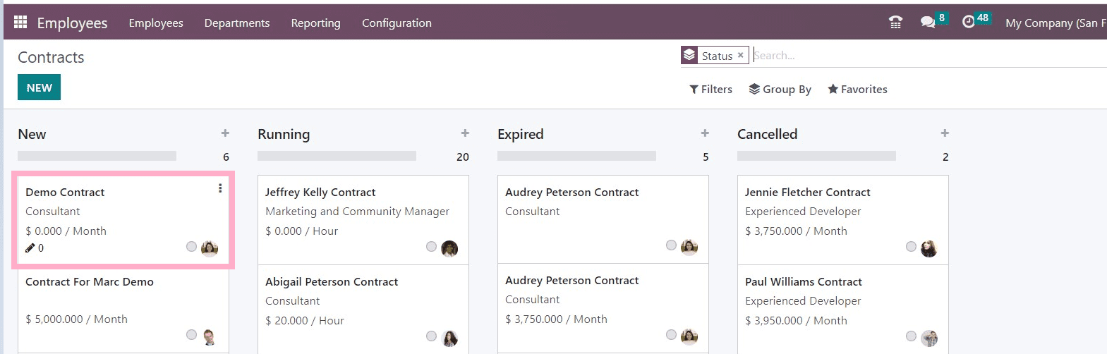 How To Create A New Employee Contract In Odoo 16-cybrosys