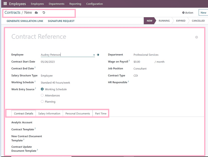 How To Create A New Employee Contract In Odoo 16-cybrosys