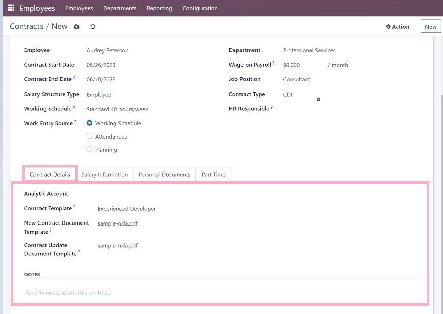 How To Create A New Employee Contract In Odoo 16-cybrosys