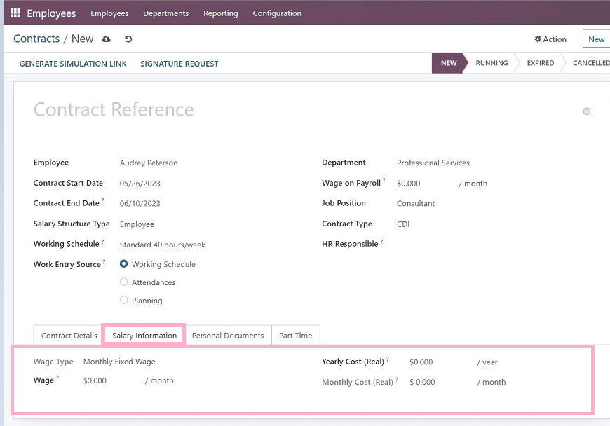 How To Create A New Employee Contract In Odoo 16-cybrosys