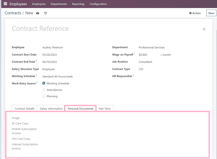 How To Create A New Employee Contract In Odoo 16-cybrosys