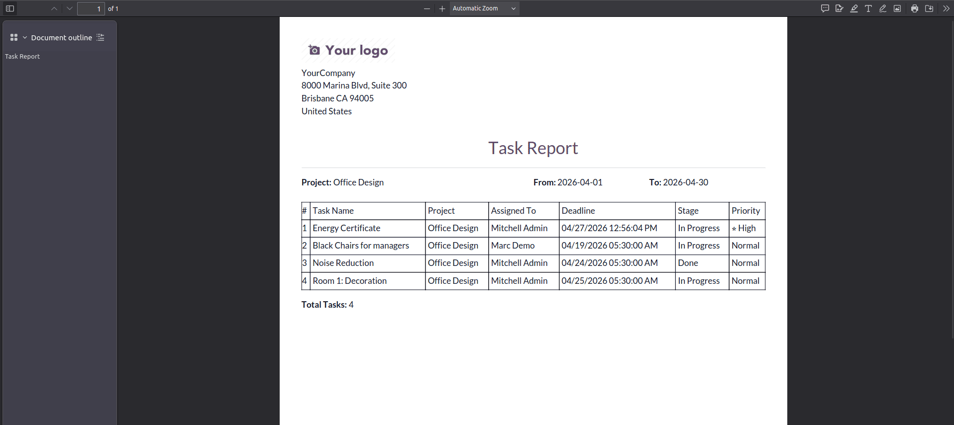 How to Create a PDF Report in Odoo 19-cybrosys