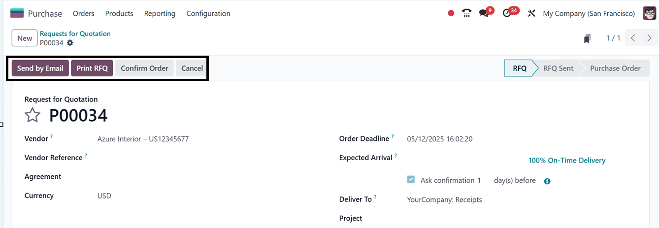 How to Create a Request for Quotation in Odoo 18 Purchase-cybrosys