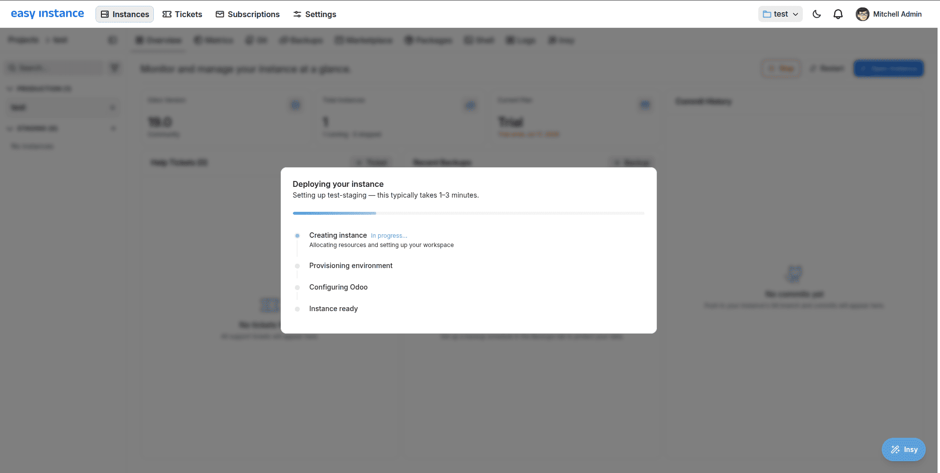 How to Create an Odoo Staging Instance in EasyInstance-cybrosys
