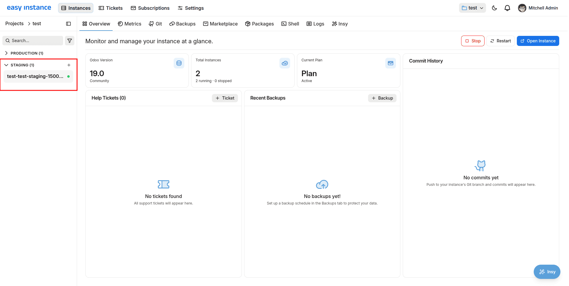 How to Create an Odoo Staging Instance in EasyInstance-cybrosys