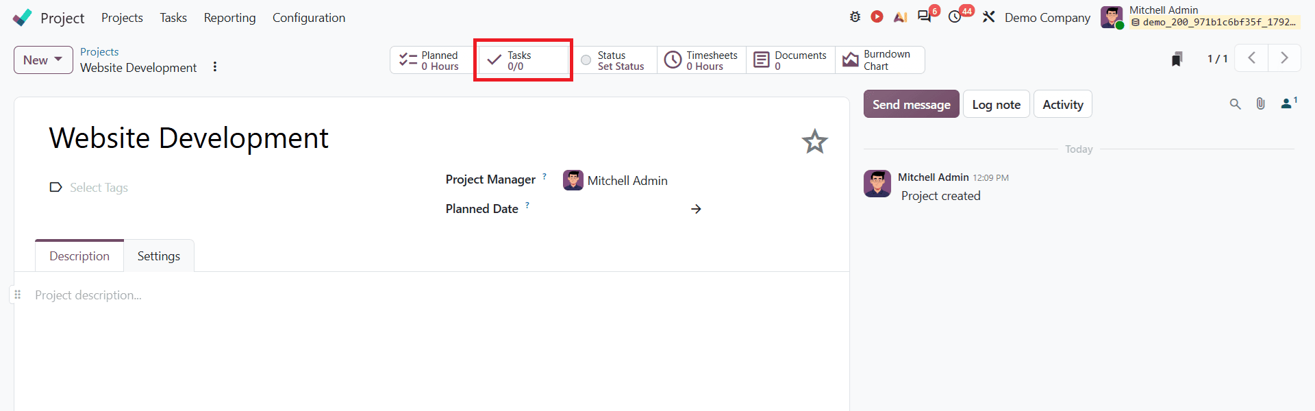 How to Create and Configure a Project in Odoo 20-cybrosys