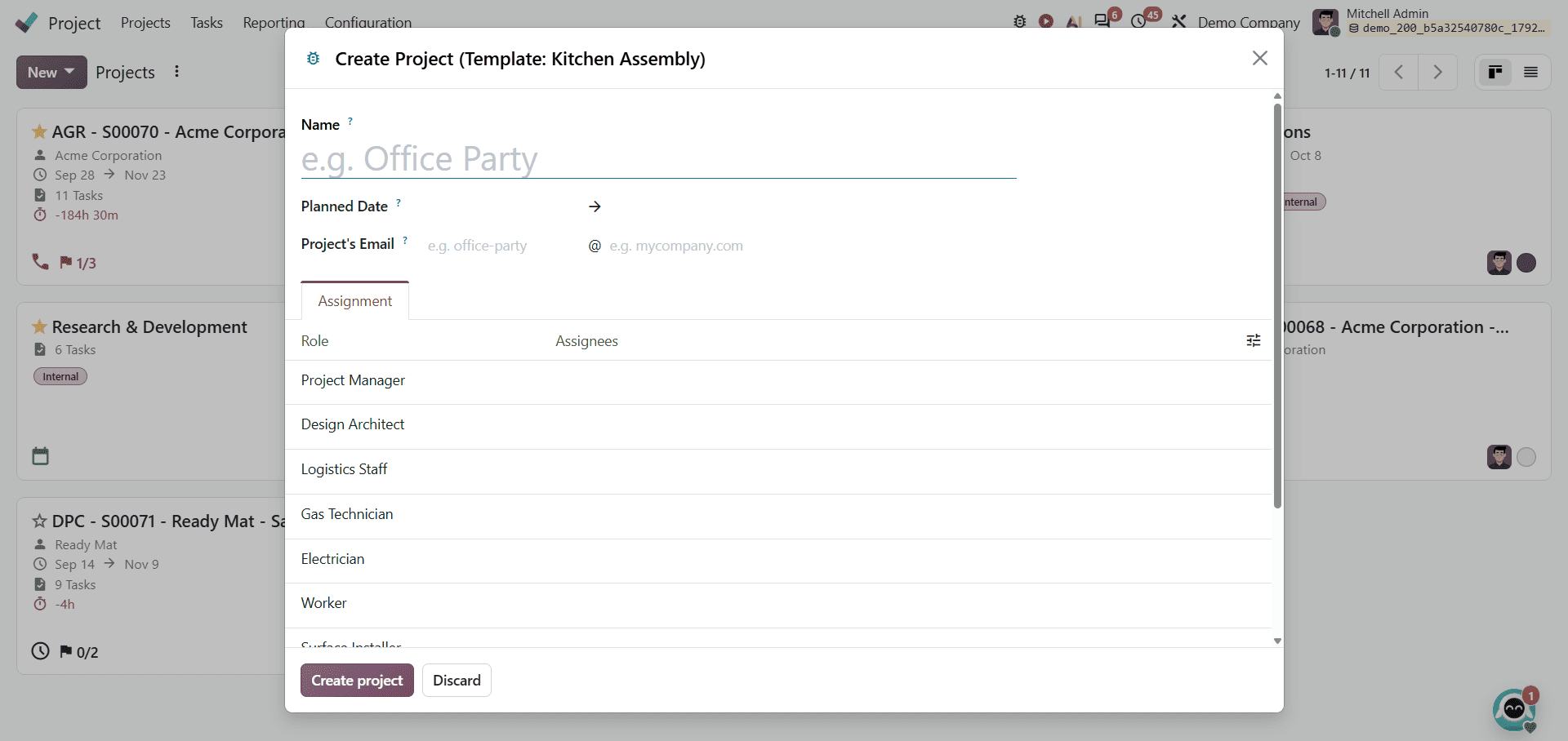 How to Create and Configure a Project in Odoo 20-cybrosys