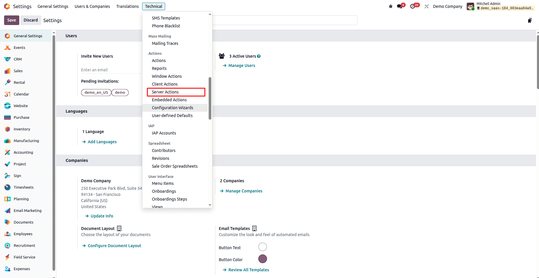 How to Create & Configure Server Actions in Odoo 19-cybrosys