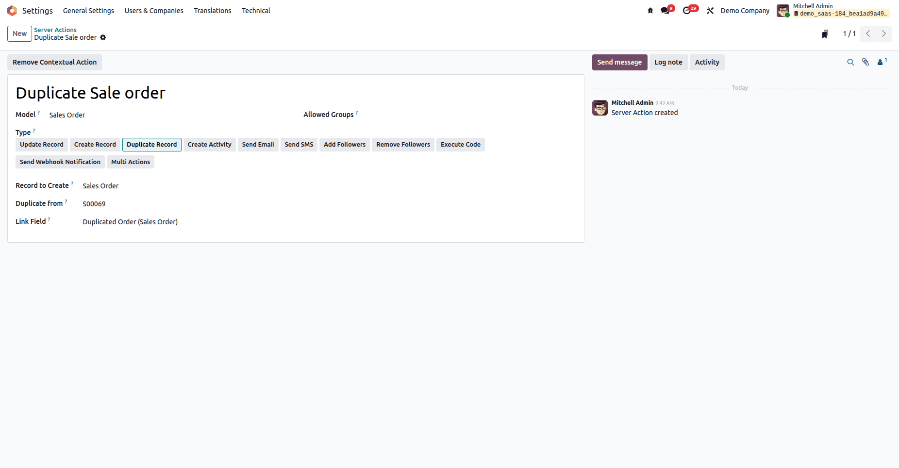 How to Create & Configure Server Actions in Odoo 19-cybrosys