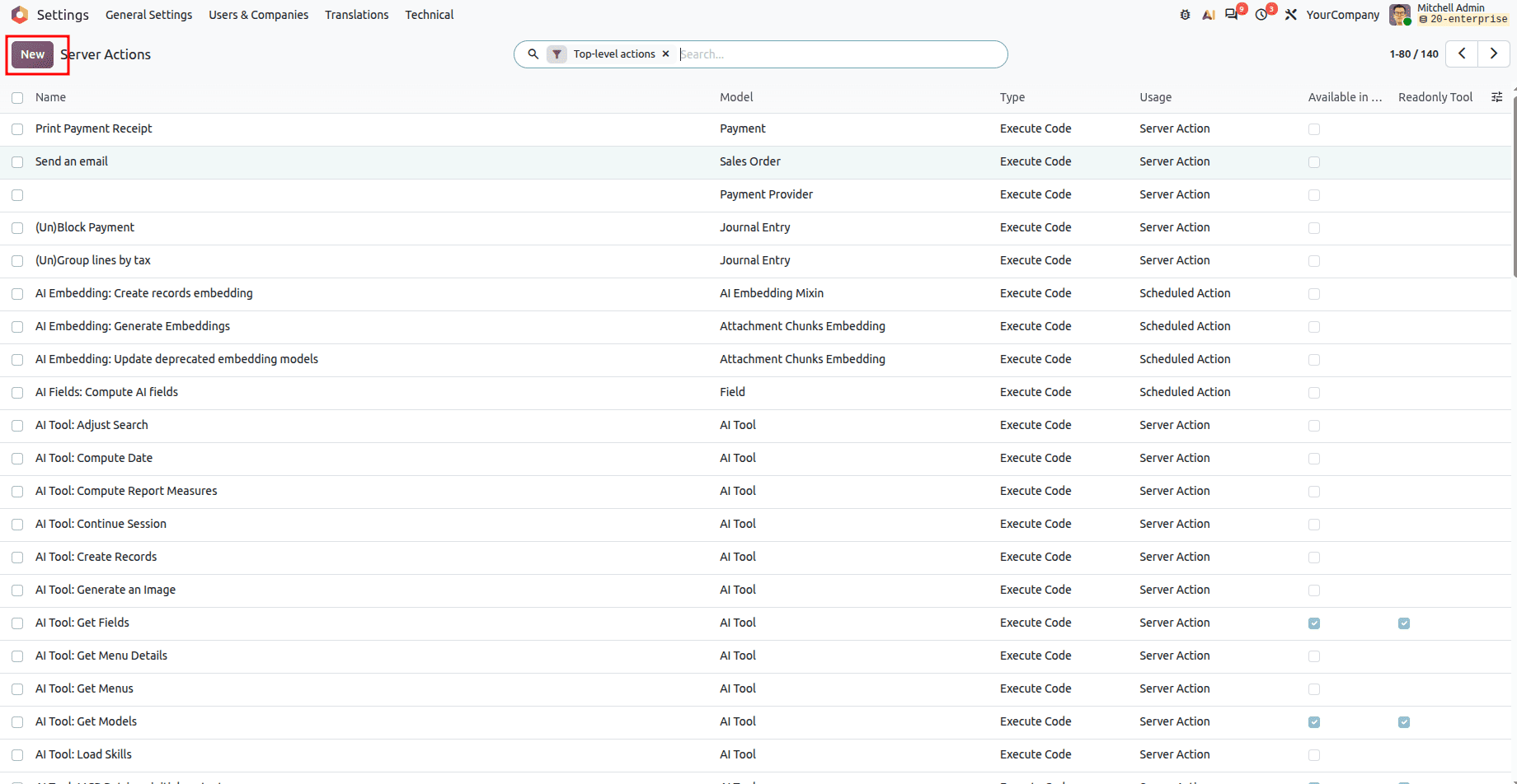 How to Create & Configure Server Actions in Odoo 20-cybrosys